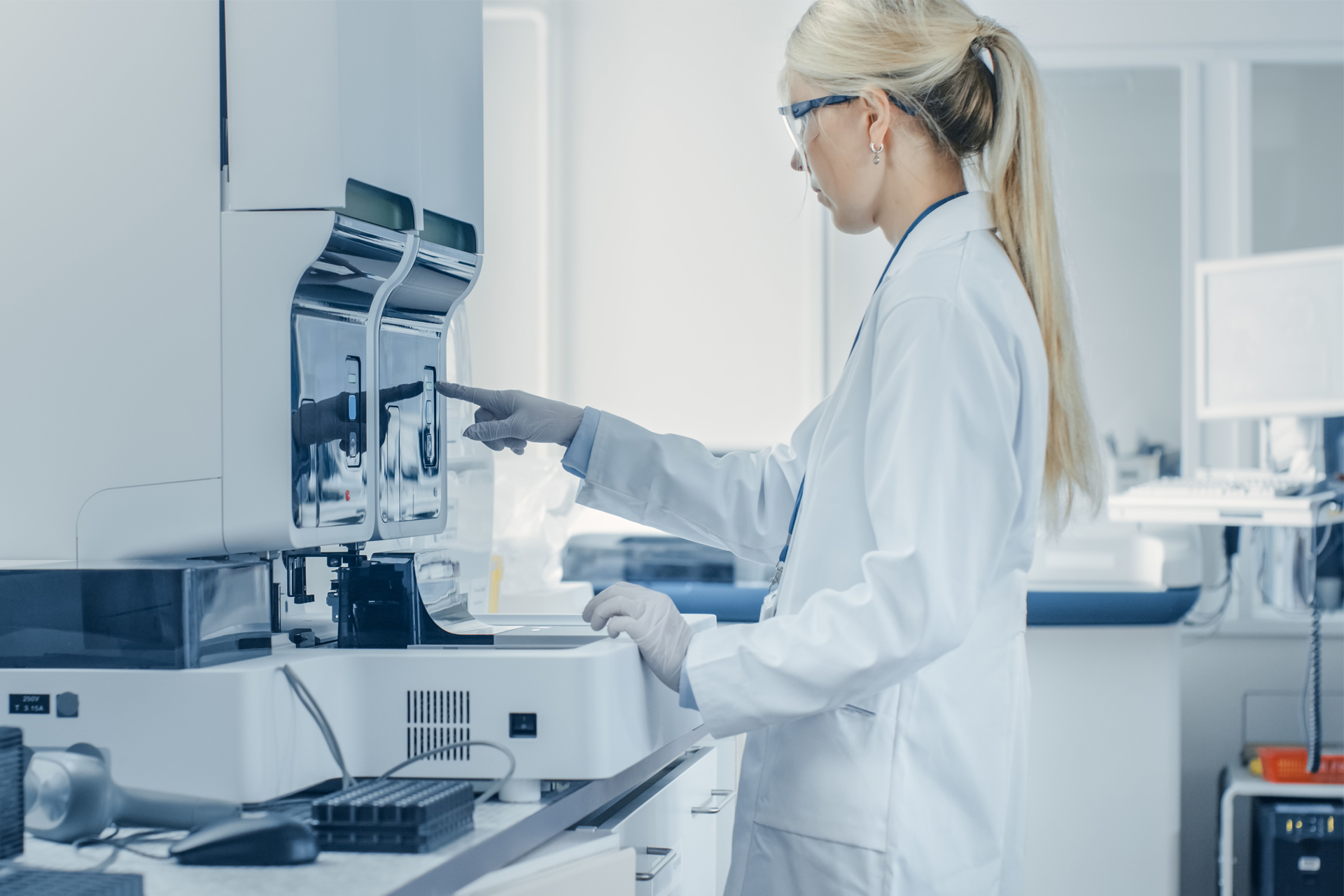 In Bio Technological Laboatory Female Research Scientist Analyze